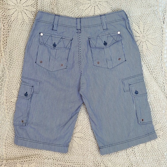 Men’s Imperious Delf Trading Inc Striped Blue & White Cargo Shorts - Size 32 - Picture 2 of 6